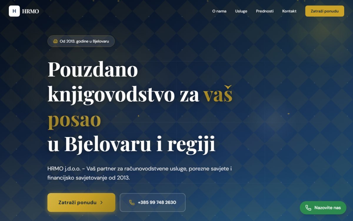 Knjigovodstvo HRMO — prikaz stranice
