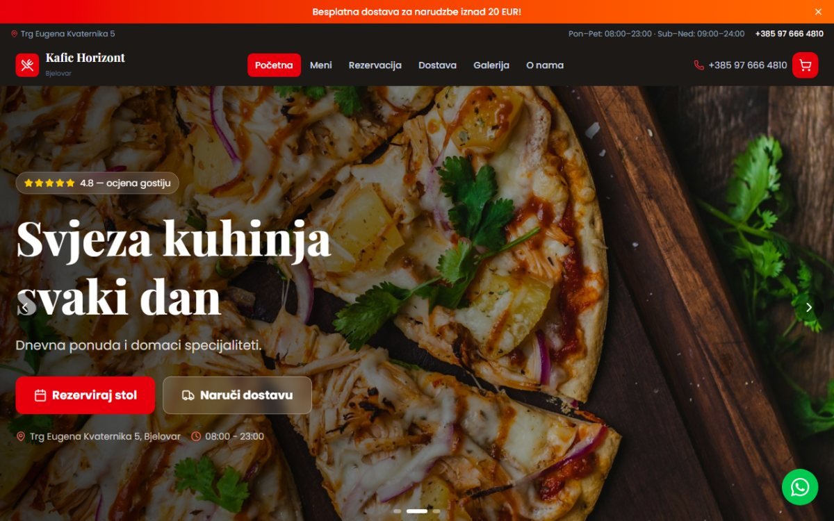 Omiljeni restoran — prikaz stranice