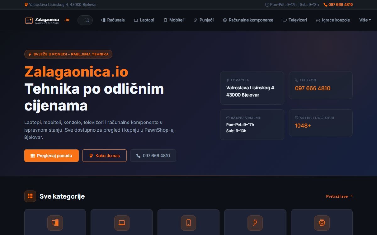 zalagaonica.io — prikaz stranice